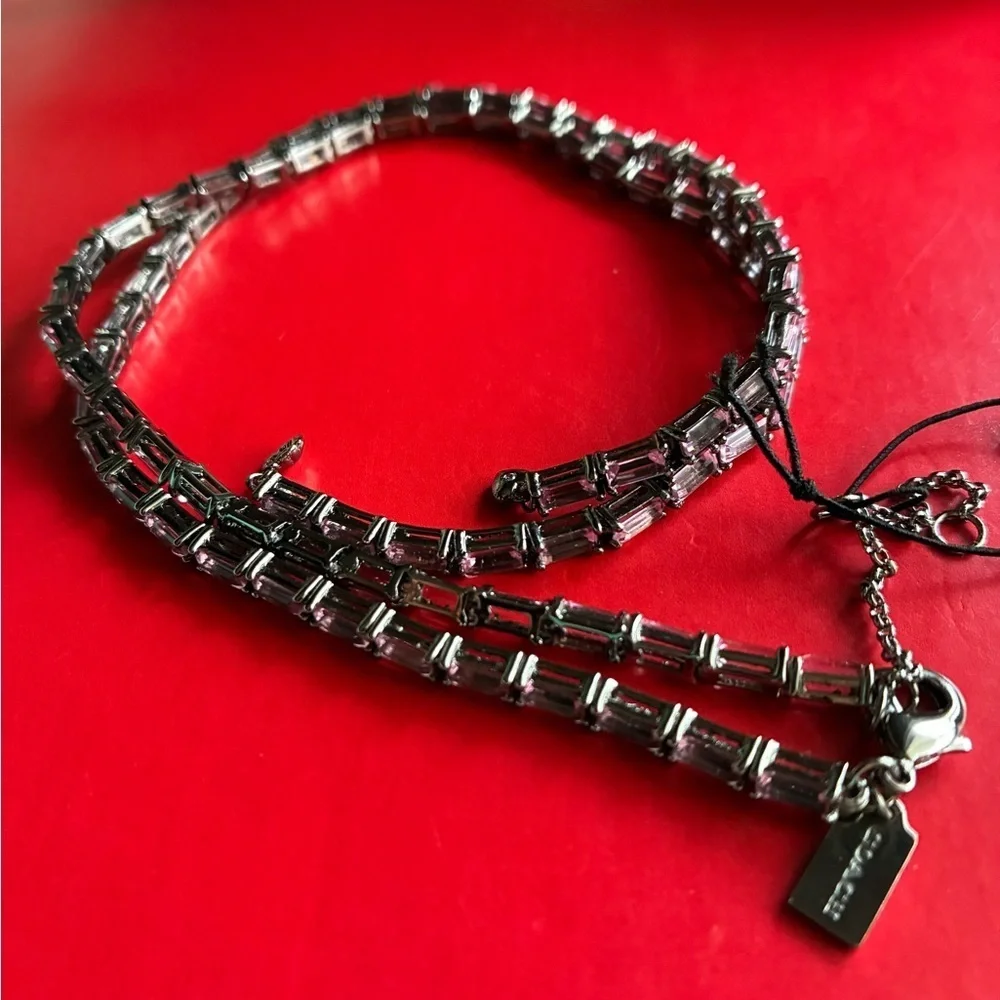 COACH Necklace,Black and pink Coach necklace